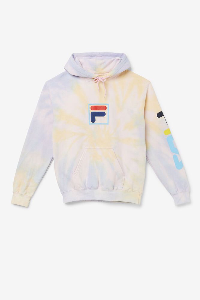 Fila Hoodie Mens Beige - Tie Dye Puff - Philippines 0958136-HE